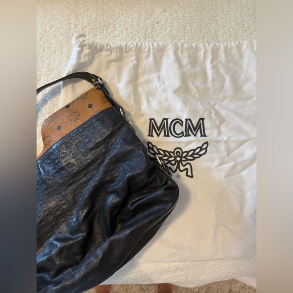 MCM Black and Brown Leather Hobo Bag - Picture 2 of 9